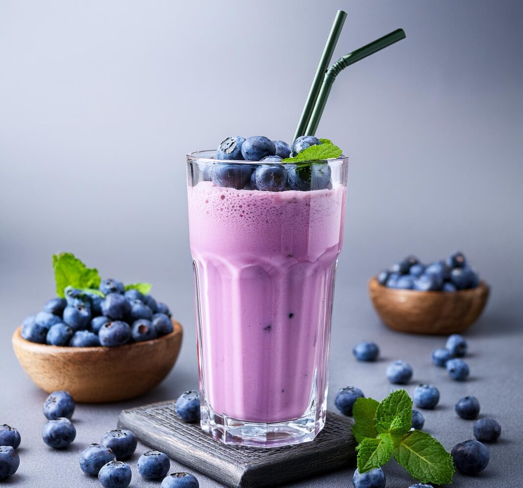 Bluberries milkshake